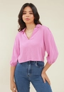 Blusa Crepe Gola Manga 7/8