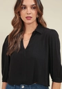 Blusa Crepe Gola Manga 7/8