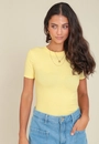 Blusa Canelada Manga Curta Decote Redondo