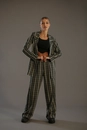 Blazer Crepe Xadrez Abertura Lateral
