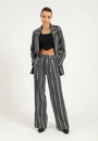 Blazer Crepe Xadrez Abertura Lateral