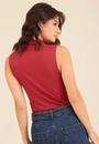 Blusa Básica Canelada Sem Manga Gola Alta