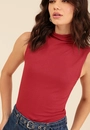 Blusa Básica Canelada Sem Manga Gola Alta