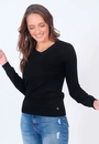 Blusa Tricô Básica Gola V