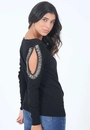 Blusa Tricô Manga Longa Bordada
