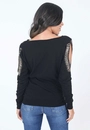 Blusa Tricô Manga Longa Bordada