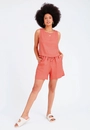 Shorts Linho Chevron Barra Larga