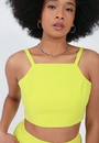 Cropped Linho Alça Cava Americana