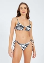 Biquíni Top Abertura Frontal Zebra