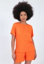 Blusa Viscose Twill Manga Curta