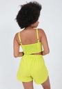 Short Linho Prega Barra Arredondada