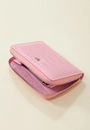 Carteira Mini Pu Croco Zíper Metal Coração