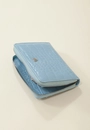 Carteira Mini Pu Croco Zíper Metal Coração