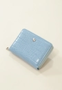 Carteira Mini Pu Croco Zíper Metal Coração