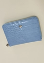 Carteira Mini Pu Croco Zíper Metal Coração