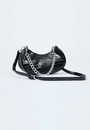Bolsa Baguete Pu Croco Corrente