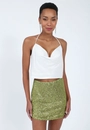 Cropped Crepe Metalizado Alça