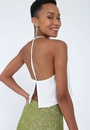 Cropped Crepe Metalizado Alça