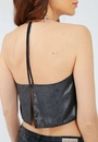Cropped Crepe Metalizado Alça