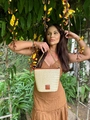 Bolsa Palha Viés Alça Pu