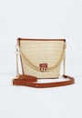 Bolsa Palha Viés Alça Pu