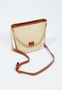 Bolsa Palha Viés Alça Pu