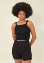 Shorts Jeans Lycra Barra Virada Black