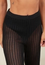 Calça Reta Em Tricô Vazado