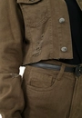 Jaqueta Sarja Cropped Barra Desfiada