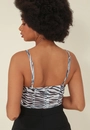 Cropped Corset Alça Tule Zebra