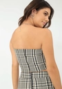 Cropped Crepe Xadrez Tomara Que Caia