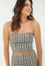 Cropped Crepe Xadrez Tomara Que Caia