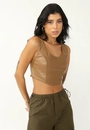 Cropped Couro Sintético Lastex Costa