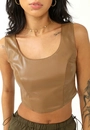 Cropped Couro Sintético Lastex Costa