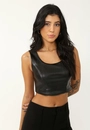 Cropped Couro Sintético Lastex Costa