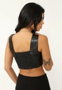 Cropped Couro Sintético Lastex Costa