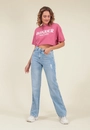 Calça Jeans Reta Azul Claro