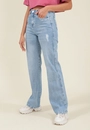 Calça Jeans Reta Azul Claro