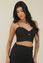 Cropped Malha Lurex Alça Busto Torcido