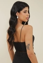 Cropped Malha Lurex Alça Busto Torcido