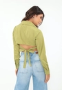 Camisa Tricoline Corset Abertura Costa