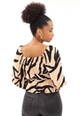 Blusa Viscolinho Decote Quadrado Zebra