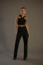 Cropped Crepe Decote Torcido Corset