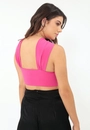 Cropped Crepe Decote Torcido Corset