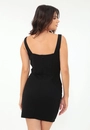 Vestido Em Crepe Alça Recorte Corset