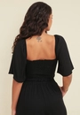 Cropped Viscose Twill Manga Ampla Franzido Busto