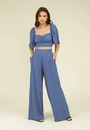 Calça Pantalona Viscose Twill Com Pregas