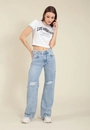 Calça Wide Leg Jeans Rasgos