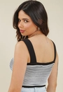 Cropped Alca Listrado Em Trico