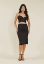 Saia Malha Lurex Midi Abertura Lateral